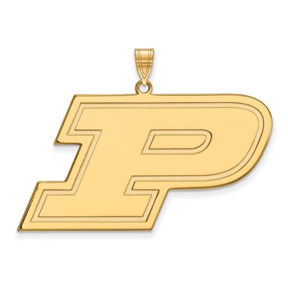 10k Yellow Gold Purdue XL Initial P Pendant